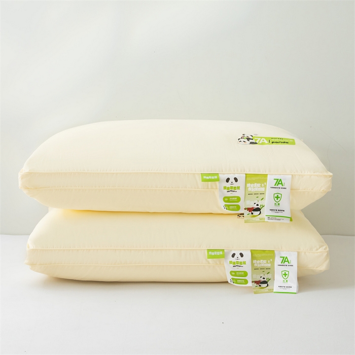 91家纺网 家纺一手货源 找家纺 麦肯锡 2025新款7A抗菌熊猫亲子枕枕头枕芯 羽丝绒立体高枕48*74cm /对