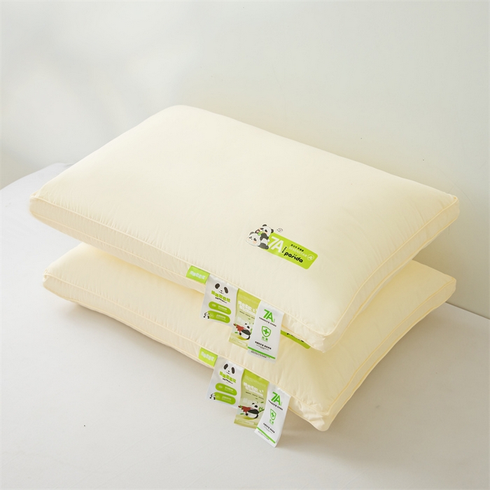 91家纺网 家纺一手货源 找家纺 麦肯锡 2025新款7A抗菌熊猫亲子枕枕头枕芯 羽丝绒立体高枕48*74cm /对