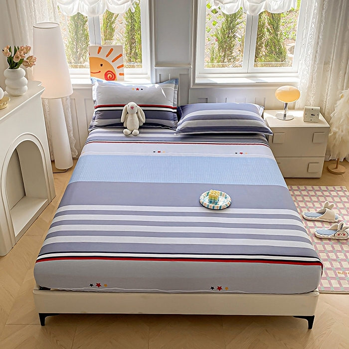 91家纺网 家纺一手货源 找家纺 天之爱 2025新款全棉印花单床笠 沐光