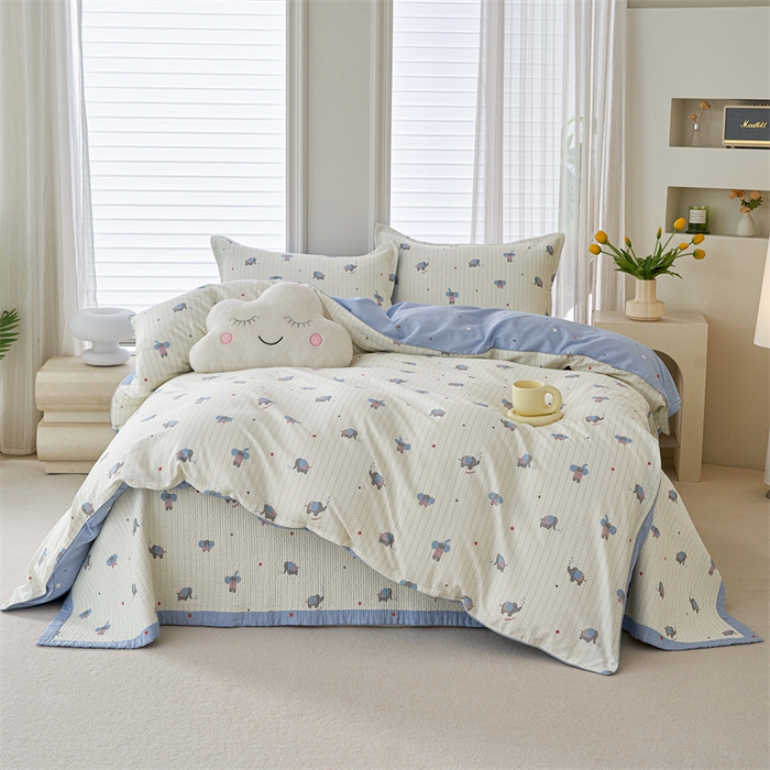 洽想家 2025新款里外夹棉新疆棉花水洗床盖A1系列 劳伦小象