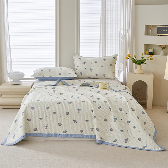 洽想家 2025新款里外夹棉新疆棉花水洗床盖A1系列 劳伦小象 床盖