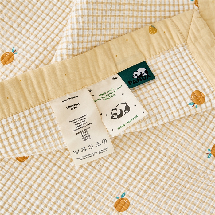 91家纺网 家纺一手货源 找家纺 洽想家 2025新款里外夹棉新疆棉花水洗床盖A1系列 新乐橙 床盖