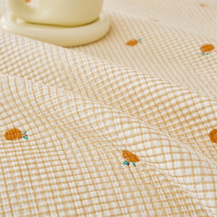 91家纺网 家纺一手货源 找家纺 洽想家 2025新款里外夹棉新疆棉花水洗床盖A1系列 新乐橙 床盖