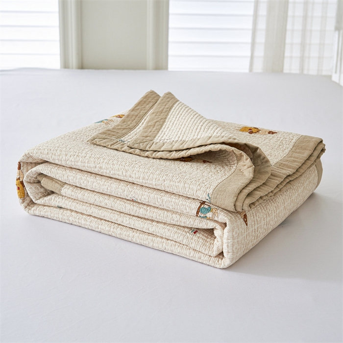 91家纺网 家纺一手货源 找家纺 洽想家 2025新款里外夹棉新疆棉花水洗床盖A1系列 兔梦园 床盖