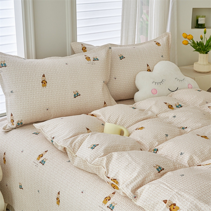 91家纺网 家纺一手货源 找家纺 洽想家 2025新款里外夹棉新疆棉花水洗床盖A1系列 兔梦园