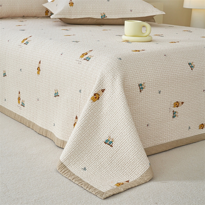 91家纺网 家纺一手货源 找家纺 洽想家 2025新款里外夹棉新疆棉花水洗床盖A1系列 兔梦园