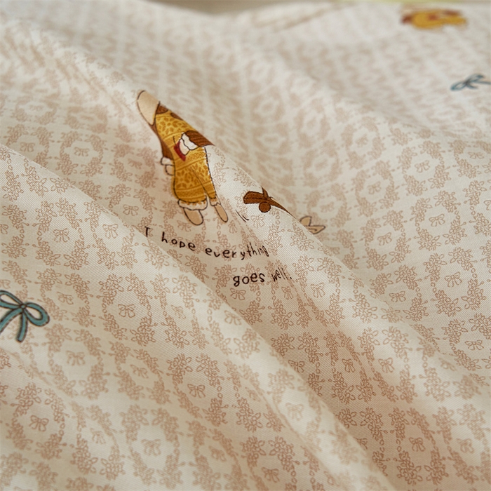 91家纺网 家纺一手货源 找家纺 洽想家 2025新款里外夹棉新疆棉花水洗床盖A1系列 兔梦园