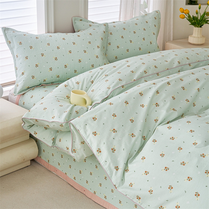 91家纺网 家纺一手货源 找家纺 洽想家 2025新款里外夹棉新疆棉花水洗床盖A1系列 茉莉