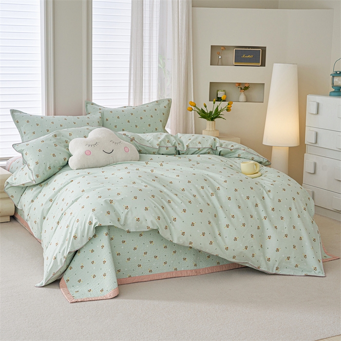 91家纺网 家纺一手货源 找家纺 洽想家 2025新款里外夹棉新疆棉花水洗床盖A1系列 茉莉