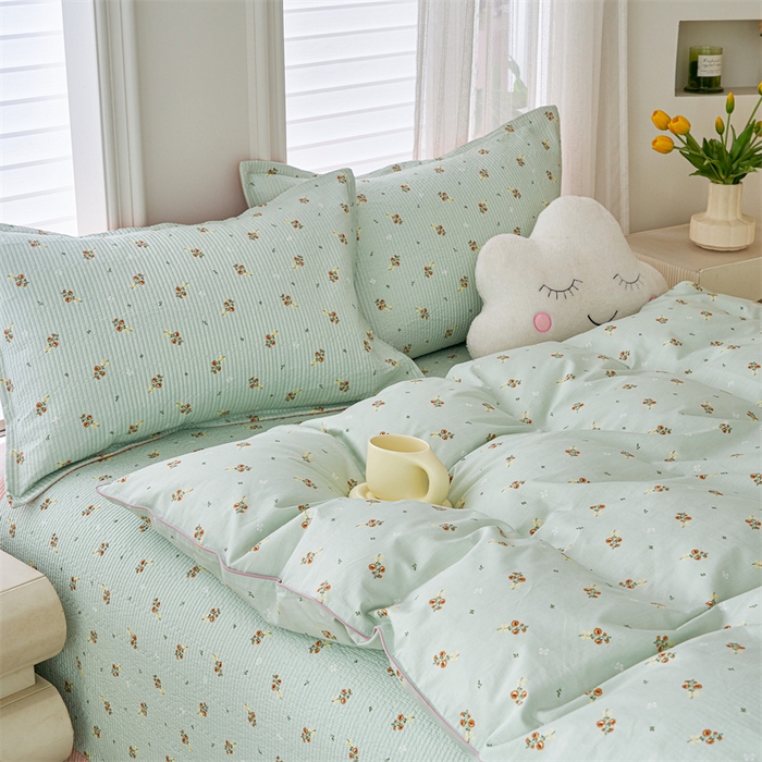 91家纺网 家纺一手货源 找家纺 洽想家 2025新款里外夹棉新疆棉花水洗床盖A1系列 茉莉