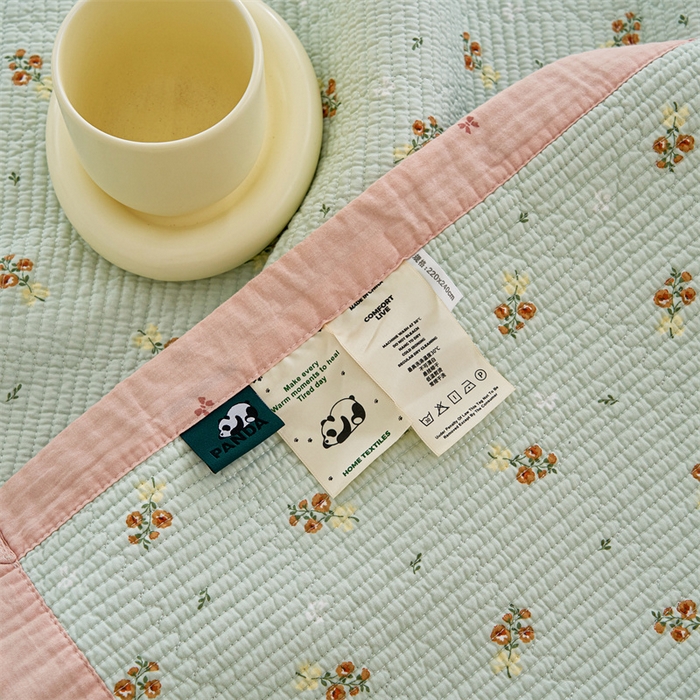 91家纺网 家纺一手货源 找家纺 洽想家 2025新款里外夹棉新疆棉花水洗床盖A1系列 茉莉 床盖