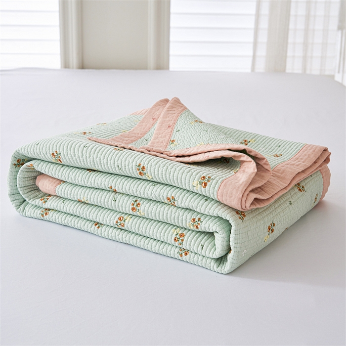 91家纺网 家纺一手货源 找家纺 洽想家 2025新款里外夹棉新疆棉花水洗床盖A1系列 茉莉 床盖