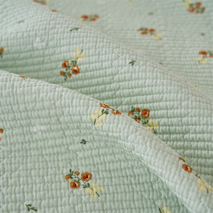 91家纺网 家纺一手货源 找家纺 洽想家 2025新款里外夹棉新疆棉花水洗床盖A1系列 茉莉 床盖