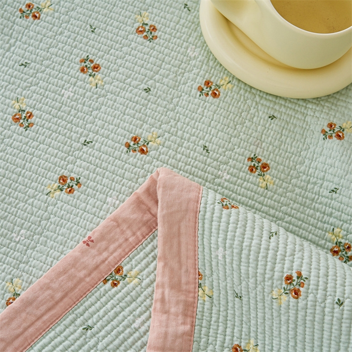 91家纺网 家纺一手货源 找家纺 洽想家 2025新款里外夹棉新疆棉花水洗床盖A1系列 茉莉 床盖