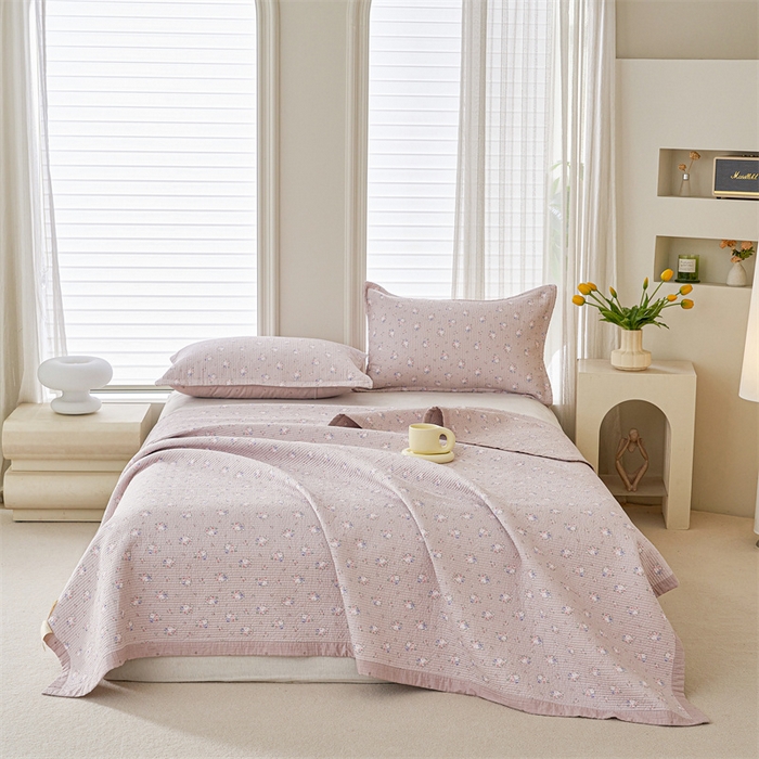 洽想家 2025新款里外夹棉新疆棉花水洗床盖A1系列 粉黛 床盖