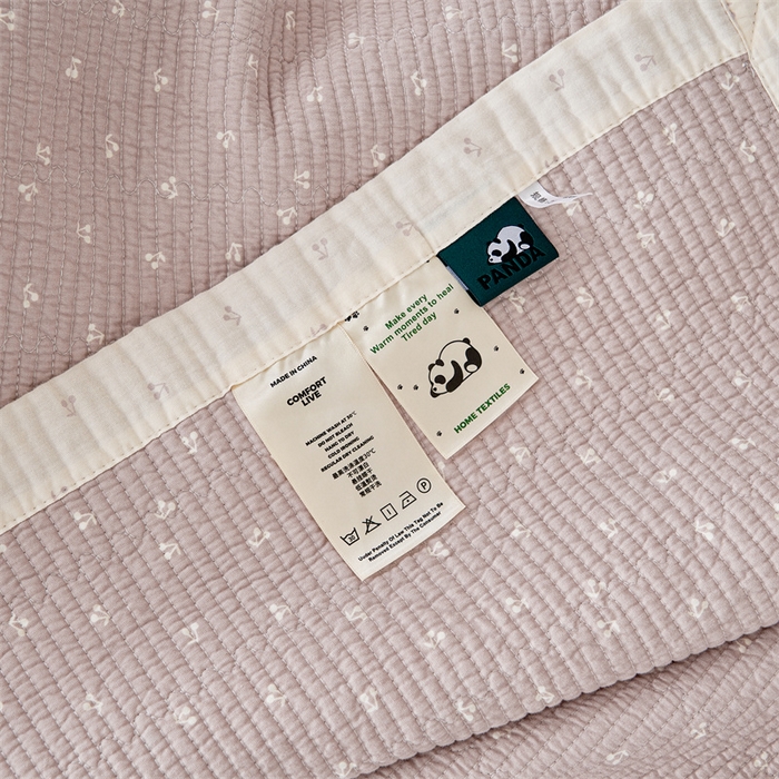 91家纺网 家纺一手货源 找家纺 洽想家 2025新款里外夹棉新疆棉花水洗床盖A1系列 樱桃粉 床盖