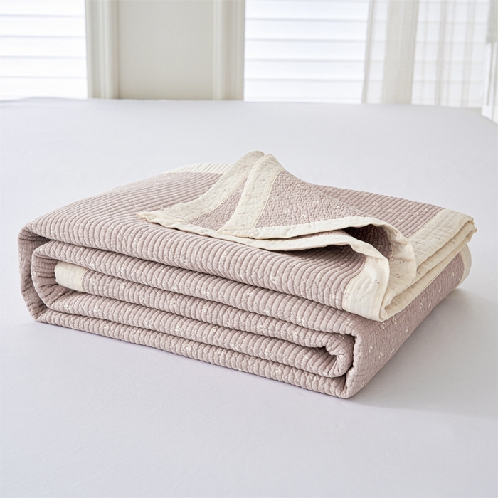 91家纺网 家纺一手货源 找家纺 洽想家 2025新款里外夹棉新疆棉花水洗床盖A1系列 樱桃粉 床盖