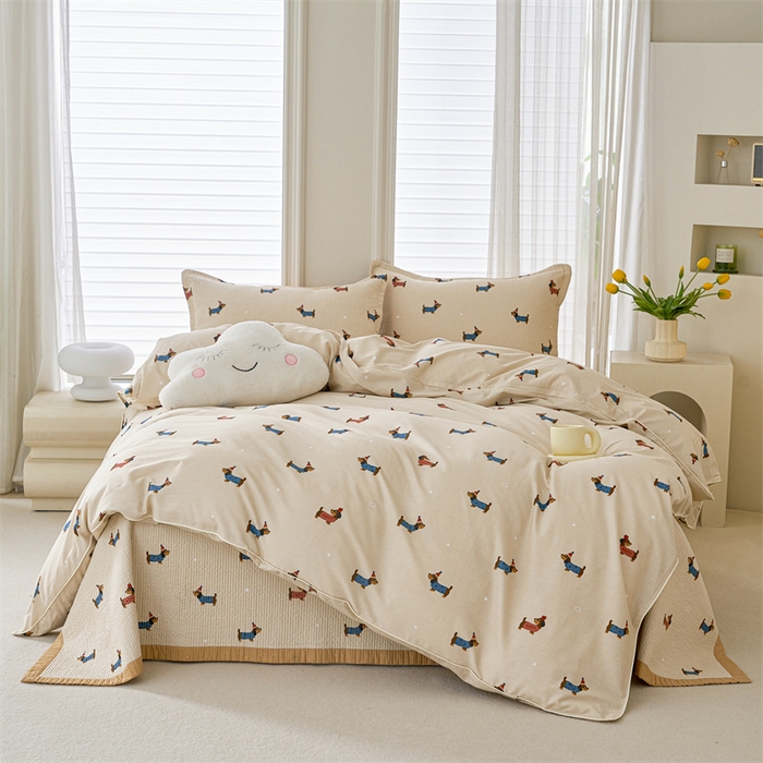 洽想家 2025新款里外夹棉新疆棉花水洗床盖A1系列 班长狗