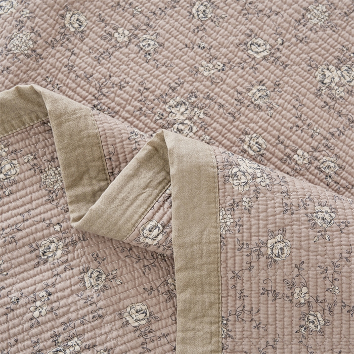 91家纺网 家纺一手货源 找家纺 洽想家 2025新款里外夹棉新疆棉花水洗床盖A1系列 绮梦 床盖