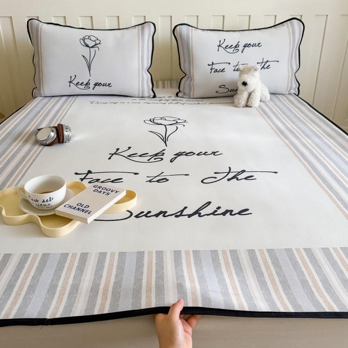 91家纺网 家纺一手货源 找家纺 顾里家纺 2025春夏新款Chic风冰感纤维软席凉席席子 玫瑰情话