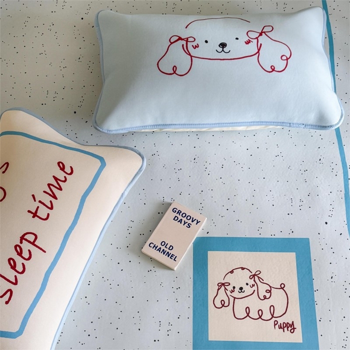 91家纺网 家纺一手货源 找家纺 顾里家纺 2025春夏新款Chic风冰感纤维软席凉席席子 泼墨线条狗