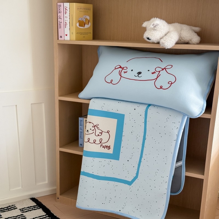 91家纺网 家纺一手货源 找家纺 顾里家纺 2025春夏新款Chic风冰感纤维软席凉席席子 泼墨线条狗