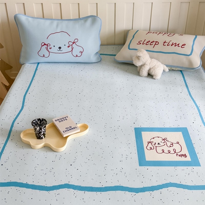 91家纺网 家纺一手货源 找家纺 顾里家纺 2025春夏新款Chic风冰感纤维软席凉席席子 泼墨线条狗