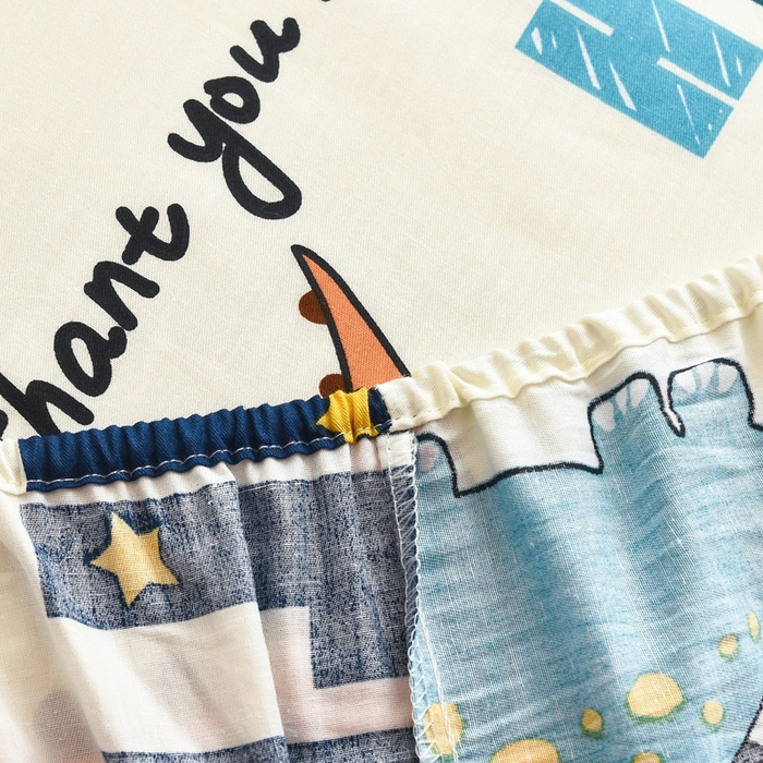 91家纺网 家纺一手货源 找家纺 名优家纺 2025新款全棉纯棉13070韩版小清新系列床笠单件--单床笠 恐龙漫画