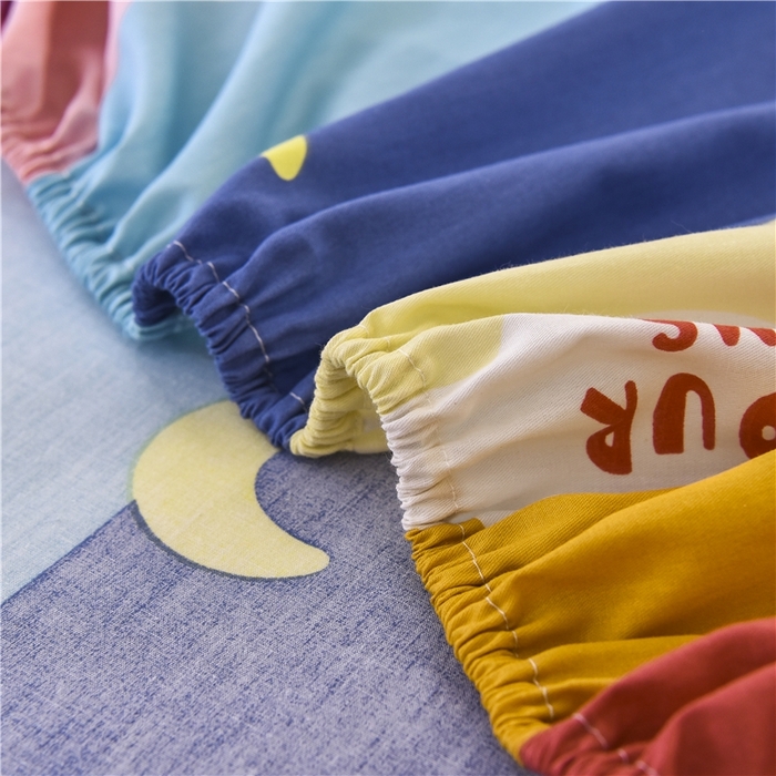 91家纺网 家纺一手货源 找家纺 名优家纺 2025新款全棉纯棉13070韩版小清新系列床笠单件--单床笠 满天星云