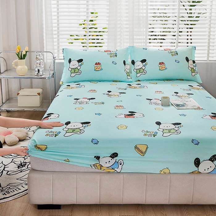 名优家纺 2025新款全棉纯棉13070韩版小清新系列床笠单件--单床笠 萌宠时代