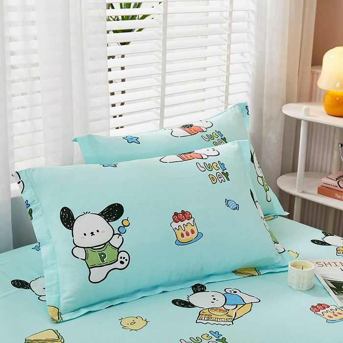 91家纺网 家纺一手货源 找家纺 名优家纺 2025新款全棉纯棉13070韩版小清新系列床笠单件--单床笠 萌宠时代