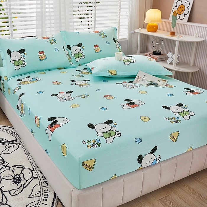 91家纺网 家纺一手货源 找家纺 名优家纺 2025新款全棉纯棉13070韩版小清新系列床笠单件--单床笠 萌宠时代