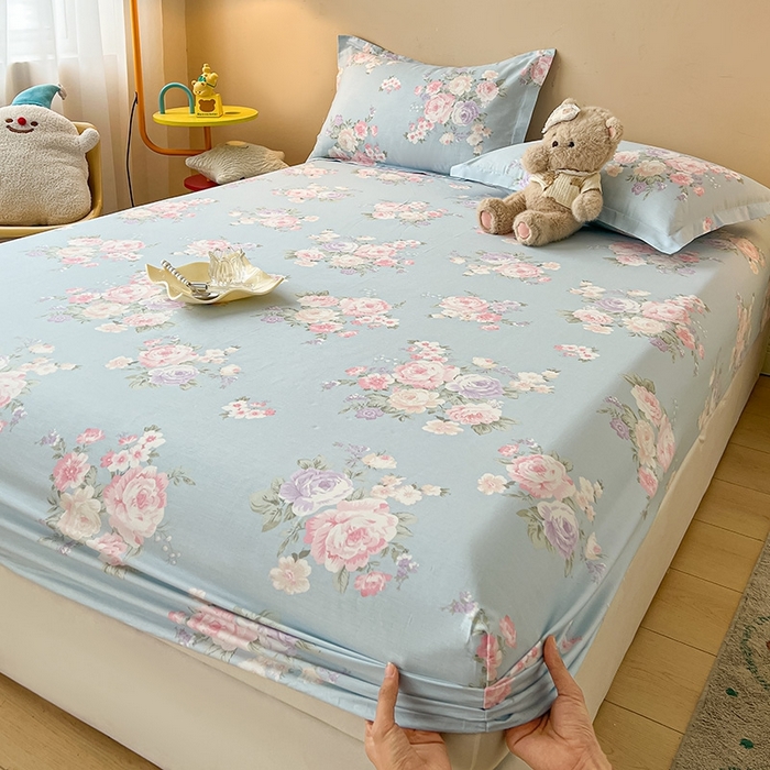 91家纺网 家纺一手货源 找家纺 名优家纺 2025新款全棉纯棉13070韩版小清新系列床笠单件--单床笠 梦柔 兰