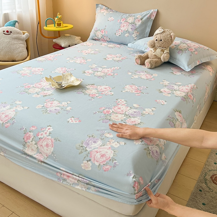 91家纺网 家纺一手货源 找家纺 名优家纺 2025新款全棉纯棉13070韩版小清新系列床笠单件--单床笠 梦柔 兰