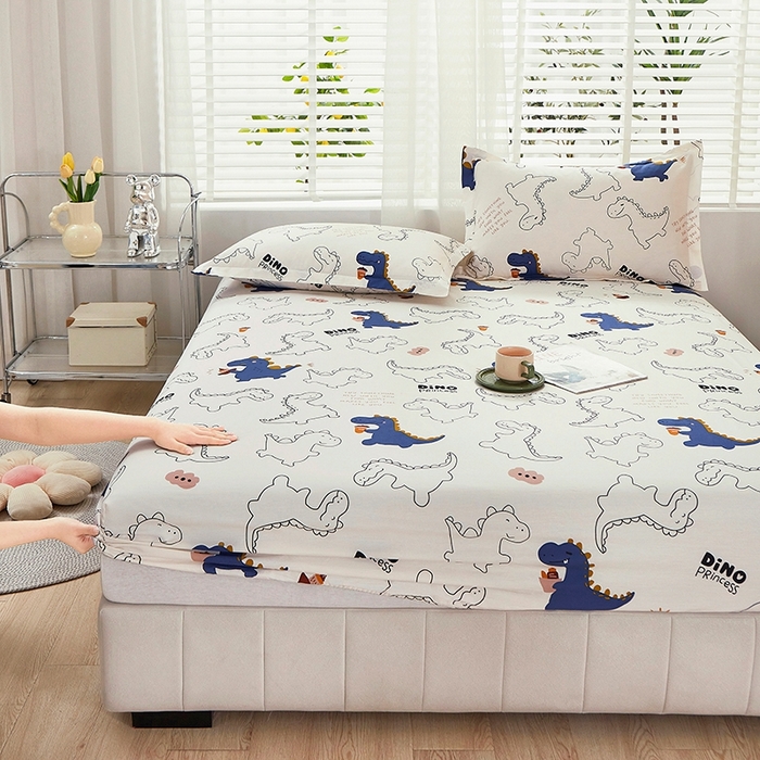 名优家纺 2025新款全棉纯棉13070韩版小清新系列床笠单件--单床笠 面包龙