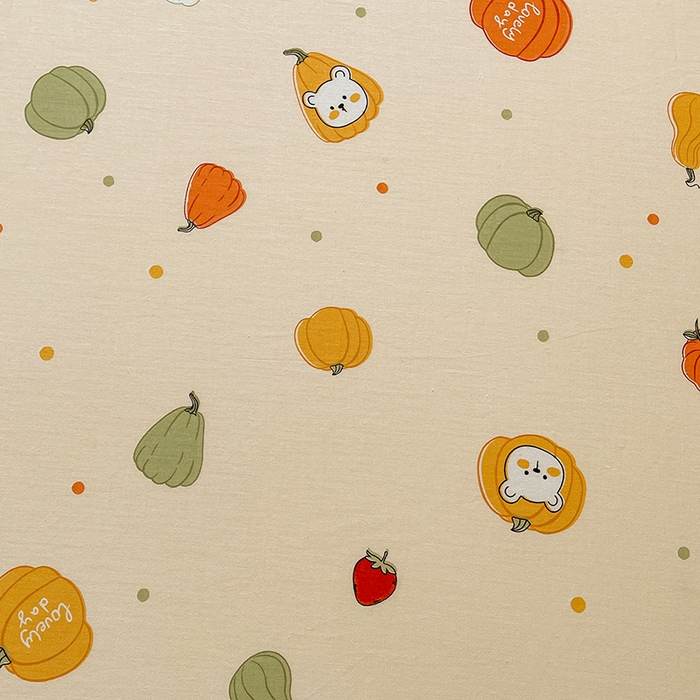 91家纺网 家纺一手货源 找家纺 名优家纺 2025新款全棉纯棉13070韩版小清新系列床笠单件--单床笠 南瓜节-黄