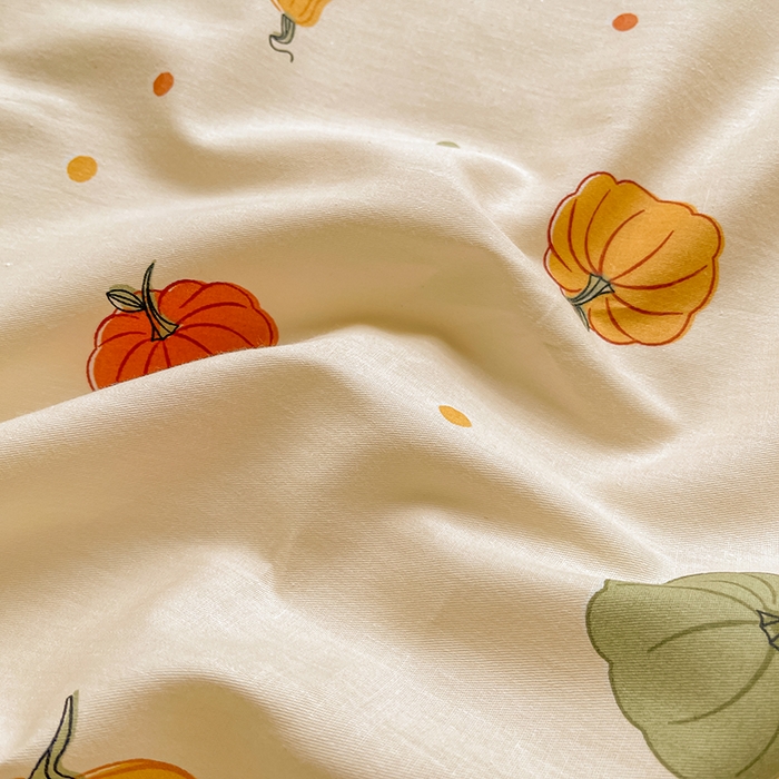 91家纺网 家纺一手货源 找家纺 名优家纺 2025新款全棉纯棉13070韩版小清新系列床笠单件--单床笠 南瓜节-黄