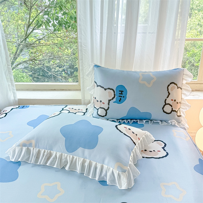 91家纺网 家纺一手货源 找家纺 康纳利 2025新款碳光冰丝席床裙款凉席软凉席 复合冰丝床裙款-幸运熊