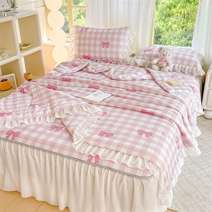 康纳利 2025新款碳光冰丝席床裙款凉席软凉席 复合冰丝床裙款-心语