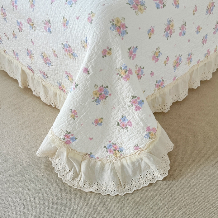 91家纺网 家纺一手货源 找家纺 添越家纺2025新款纯棉砂洗床盖三件套四件套系列花语