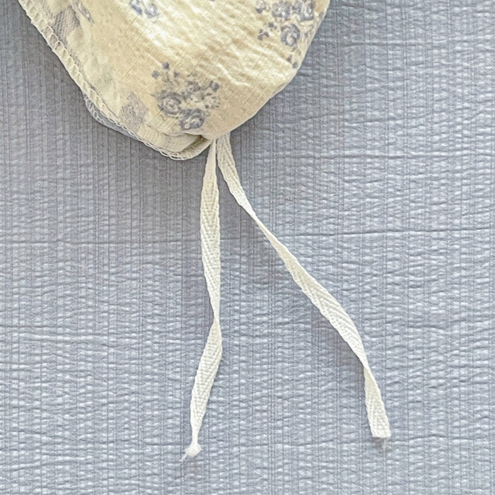 91家纺网 家纺一手货源 找家纺 2025新款云感木棉皱皱双层纱全棉花边四件套 百福蓝