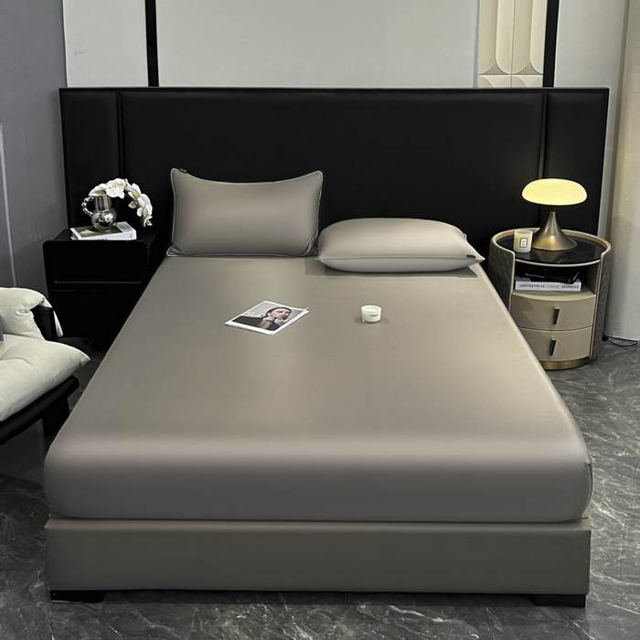 91家纺网 家纺一手货源 找家纺 ab家纺 2025新款莱赛尔单床笠 古铜棕