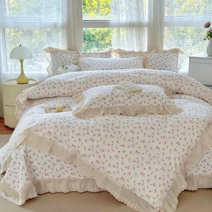 91家纺网 家纺一手货源 找家纺 添越家纺2025新款纯棉砂洗床盖三件套四件套系列遇见