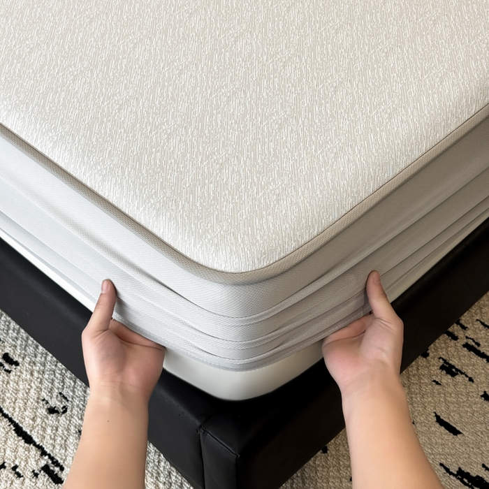 91家纺网 家纺一手货源 找家纺 九花鹿 2025新款凉感肌理纹冰丝席-床笠款 床笠款-肌理纹(米灰)