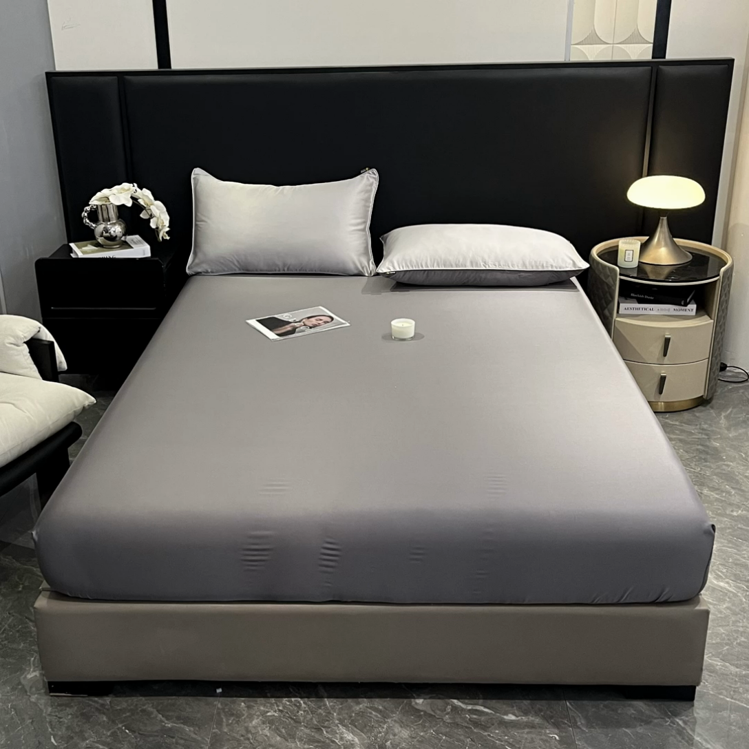 91家纺网 家纺一手货源 找家纺 ab家纺 2025新款莱赛尔单床笠 摩登灰