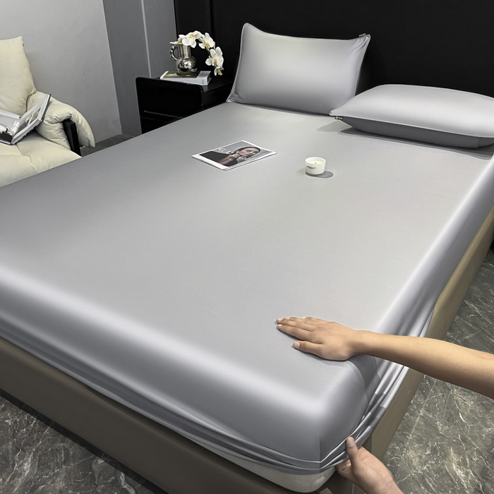 91家纺网 家纺一手货源 找家纺 ab家纺 2025新款莱赛尔单床笠 巴黎灰