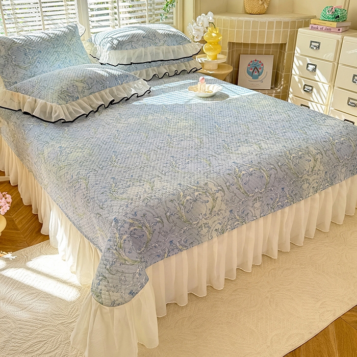 91家纺网 家纺一手货源 找家纺 金盛皇朝家纺 2025夏季新款冰丝凉豆豆床盖凉席 洛可可蔓