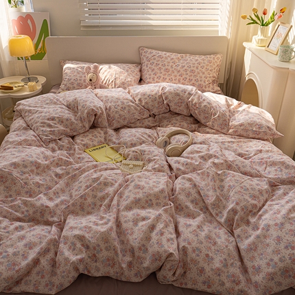 91家纺网 家纺一手货源 找家纺 （总）缦绣阁家纺 2025新款A类有氧针织棉印花四件套床单款床笠款四件套宿舍三件套