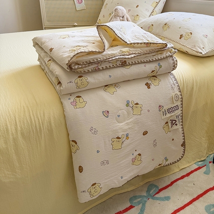 91家纺网 家纺一手货源 找家纺 （总）晚爱家纺（原晚安家居）  2025新款A类母婴级云感双层纱三角针夏被贝壳边夏凉被春夏贝壳绣【可提供买家秀】