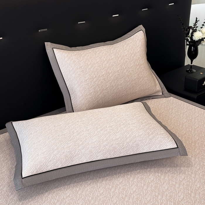 91家纺网 家纺一手货源 找家纺 九花鹿 2025新款凉感肌理纹冰丝席-床席款 肌理纹(豆沙）